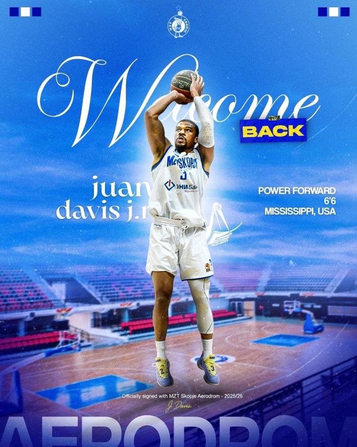 Juan Davis returns to MZT Skopje