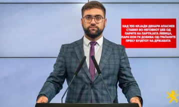 Манасиевски: Над 700 илјади денари Апасиев ставил во неговиот џеб од парите на партијата Левица, пари кои ги добива од граѓаните преку Буџетот на државата