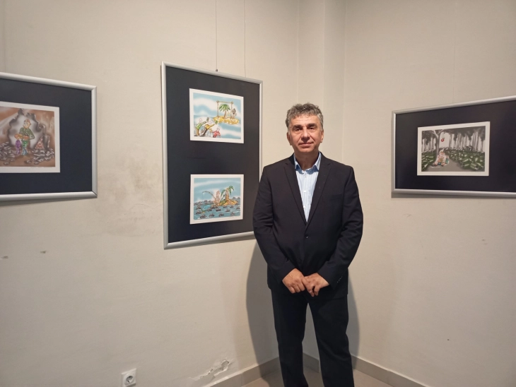 Карикатуристот Миле Манчевски со изложба во Велес за 40 години творештво