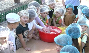 Дечињата од штипската градинка „Вера Циривири Трена“ направија детска џиновска пастрамајлија