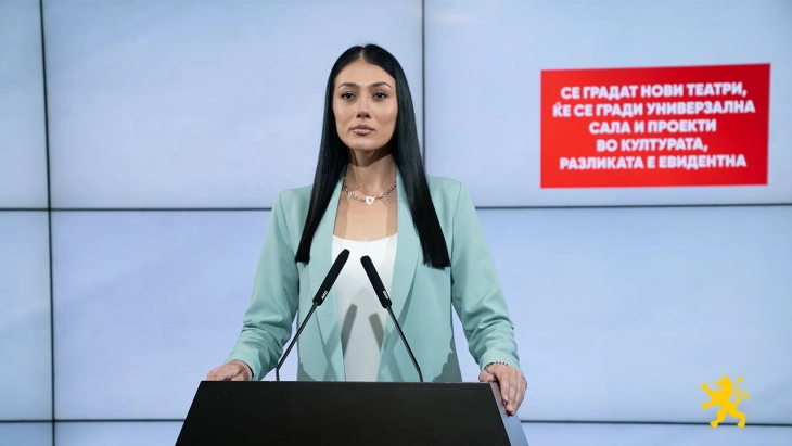 Андоновска: Се градат нови театри, ќе се гради Универзална сала и проекти во културата, разликата е евидентна 