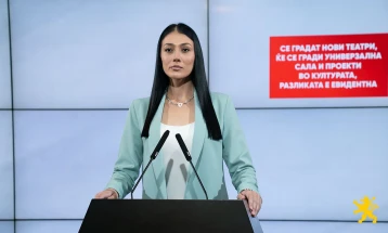 Андоновска: Се градат нови театри, ќе се гради Универзална сала и проекти во културата, разликата е евидентна 