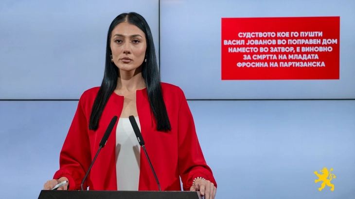 Андоновска: Судството кое го пушти Васил Јованов во Поправен дом наместо во затвор е виновно за смртта на младата Фросина на Партизанска