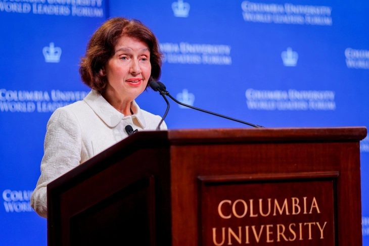 Сиљановска-Давкова на Форумот на светски лидери на Универзитетот Колумбија во Њујорк: Барањето за уставни измени нема ништо заедничко со Копенхашките критериуми