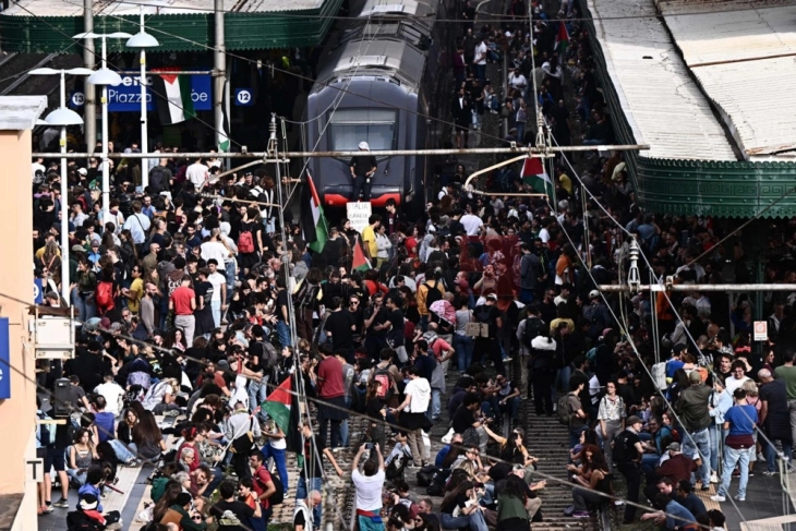 Големи протести во Италија по пресретнувањето на флотилата за помош за Газа