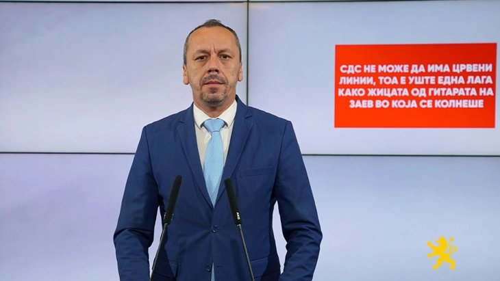 Петрушевски: СДС не може да има црвени линии, тоа е уште една лага како жицата од гитарата на Заев во која се колнеше