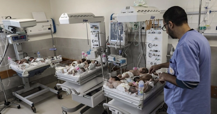 УНИЦЕФ: Поради израелската блокада на болниците во Појасот Газа бебињата делат маски со кислород