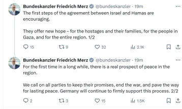 Европските лидери го поздравија договорот за Газа