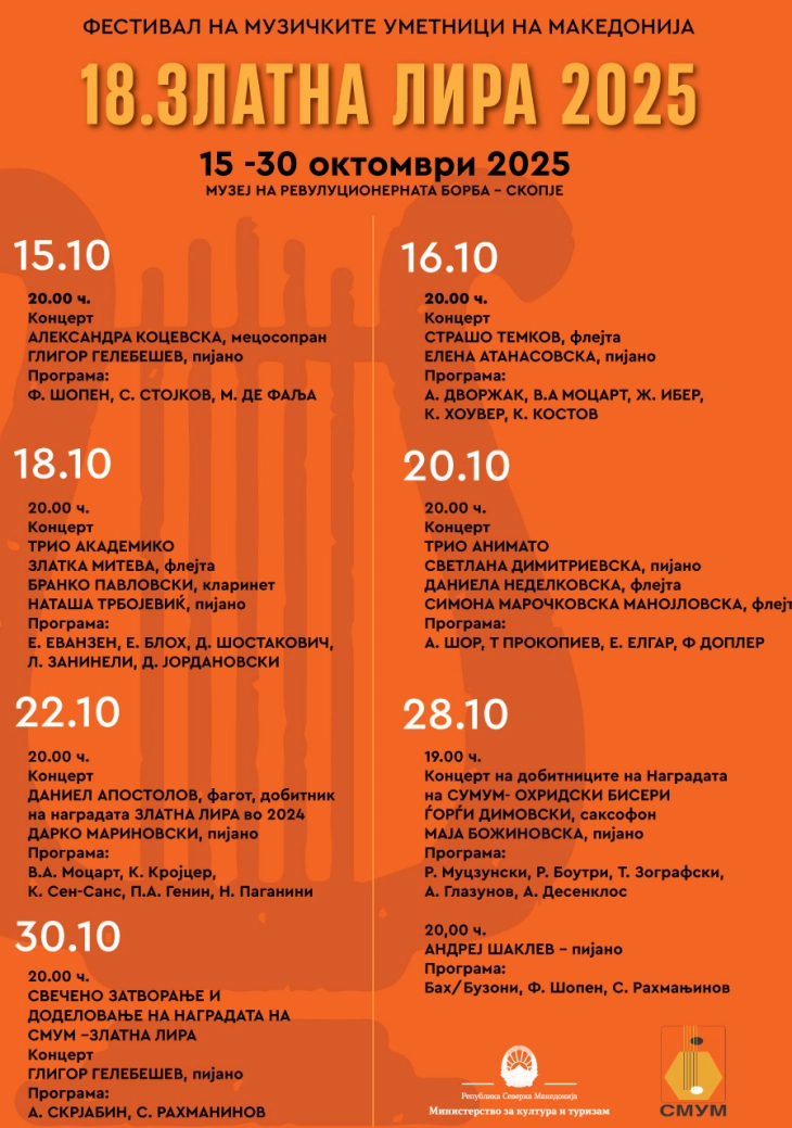 18th Golden Lyre chamber music festival begins