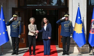 Presidentja Osmani priti presidenten e KE-së, Ursula fon der Lajen