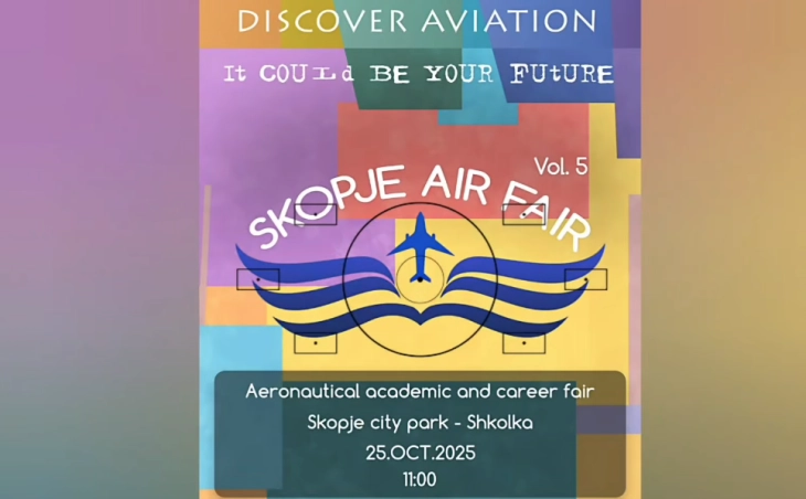 Air Fair 2025  „Делуваме денес — за воздухопловството утре!“ в сабота во Скопје