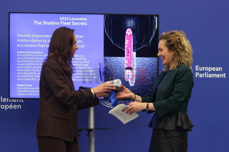 „Тајните на флотата во сенка“ на група медиуми добитник на наградата „Дафне Каруана Галиција“ за 2025 година 