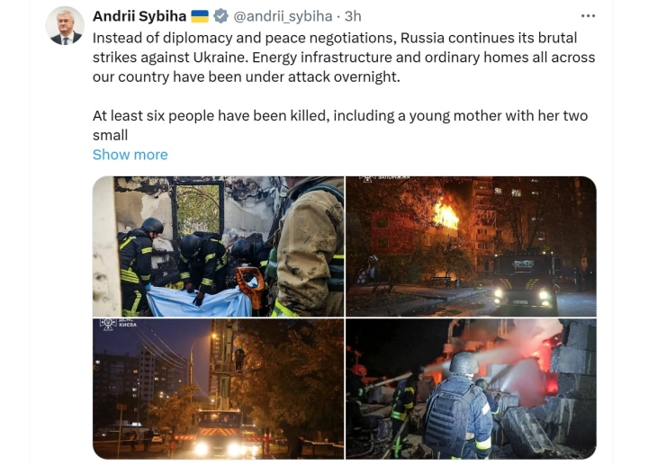 Sibiha u bëri thirrje vendeve partnere të Ukrainës për mbështetje energjetike pas bombardimeve masive ruse