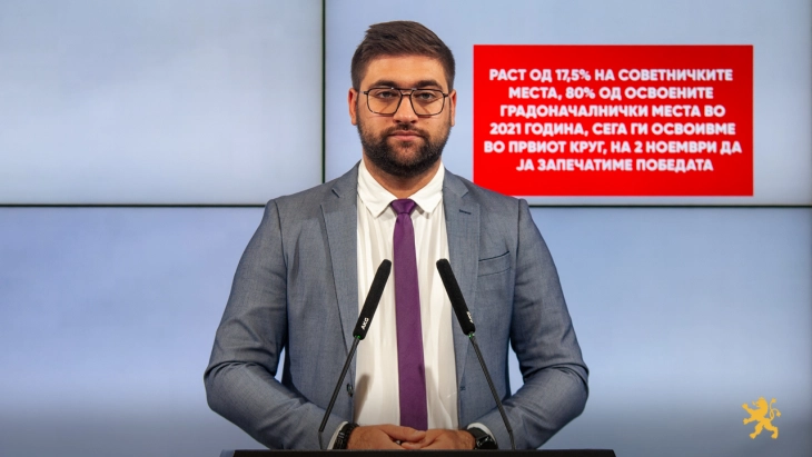 Манасиевски: Раст од 17,5 проценти на советничките места, 80 отсто од освоените градоначалнички места во 2021 година, сега ги освоивме во првиот круг, на 2 ноември да ја запечатиме победата