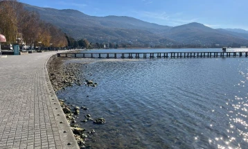 Niveli i ujit në Liqenin e Ohrit është 17 centimetra nën mesataren e tetorit