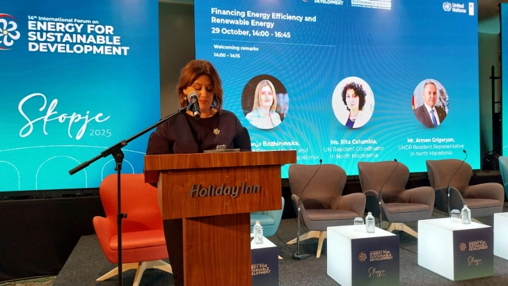 Божиновска на ИФЕСД  14: Секое евро што денеска го инвестираме во енергетска ефикасност и обновливи извори е инвестиција во поздрави заедници, компетитивни бизниси и стратешка издржливост утре