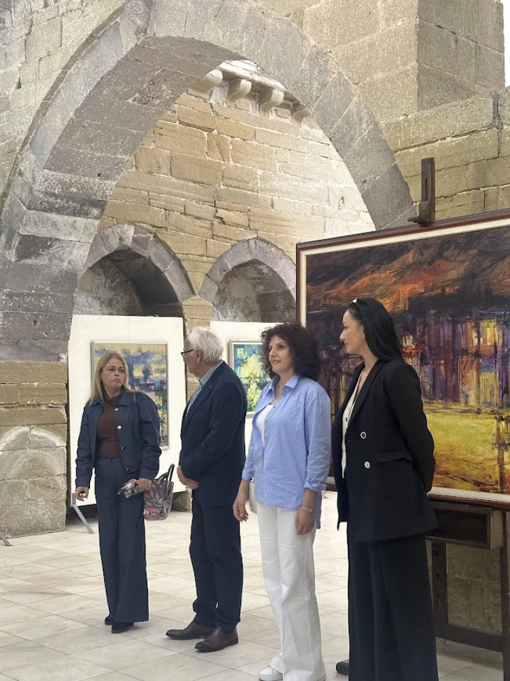 Studentët e Fakultetit të Arteve të UT-së e vizituan ekspozitën e profesorit Miftar Memeti në Galerinë “Bezisten” në Shtip