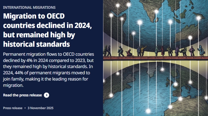 Бројот на нови барања за азил во земјите на ОЕЦД достигна рекорд