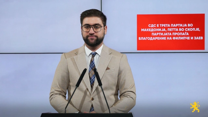 Манасиевски: СДС е трета партија во Македонија, петта во Скопје, партијата пропаѓа благодарение на Филипче и Заев