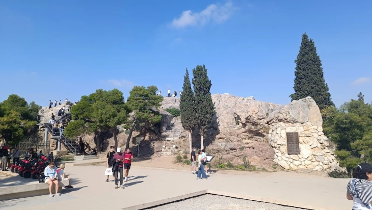 MIA at Areopagus, where St. Paul first preached Christianity to the Athenians
