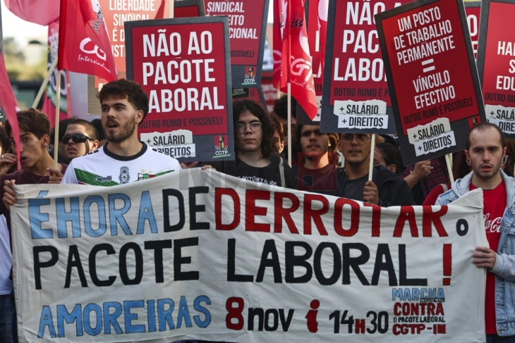 Големи демонстрации во Лисабон: Работниците се спротивставуваат на олеснето отпуштање и скратување на правата