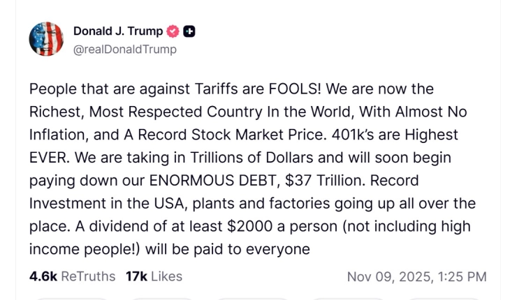 Трамп сака да им исплати по 2.000 долари на сите американски граѓани