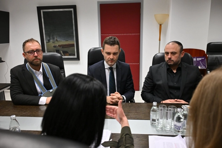 Министрите Муцунски и Љутков и скопскиот градоначалник Ѓорѓиевски на презентација на „Скопје - Европска престолнина на културата 2028“ во Брисел