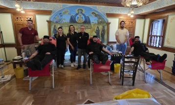 Во крводарителска акција во Бигорски манастир, прибрани 32 крвни единици