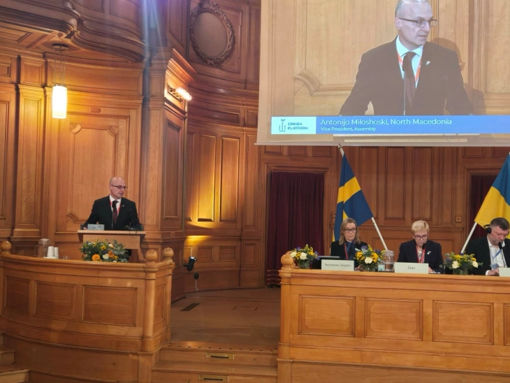 Потпретседателот на Собранието Милошоски на 4. Парламентарен самит на Меѓународната Кримска платформа