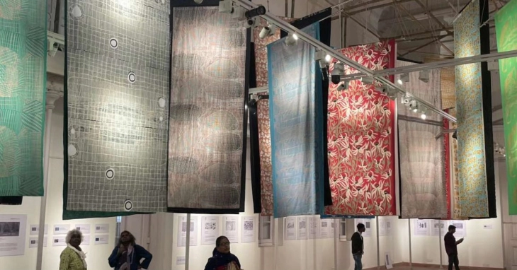 Australia's Bábbarra Women's Centre Indigenous textile art exhibit at MoCA