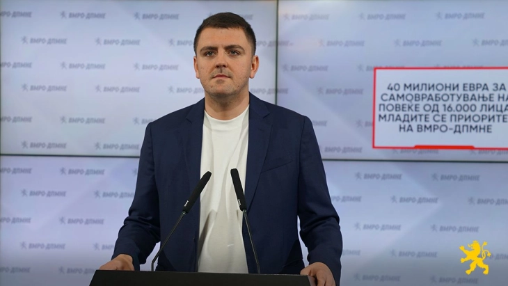 Попов: 40 милиони евра за самовработување на повеќе од 16 000 лица, младите се приоритет на ВМРО-ДПМНЕ