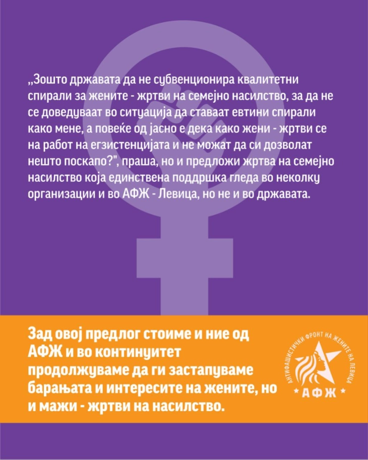 АФЖ Левица предлага државата да субвенционира квалитетни контрацептивни средства за жртвите