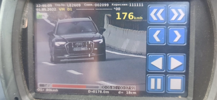 Битолчанец лишен од слобода кај мотел Дреново, возел со 151,  иако ограничената брзина е 80 километри на час