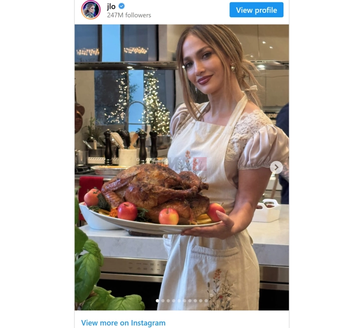 Џенифер Лопез сподели како го слави Денот на благодарноста