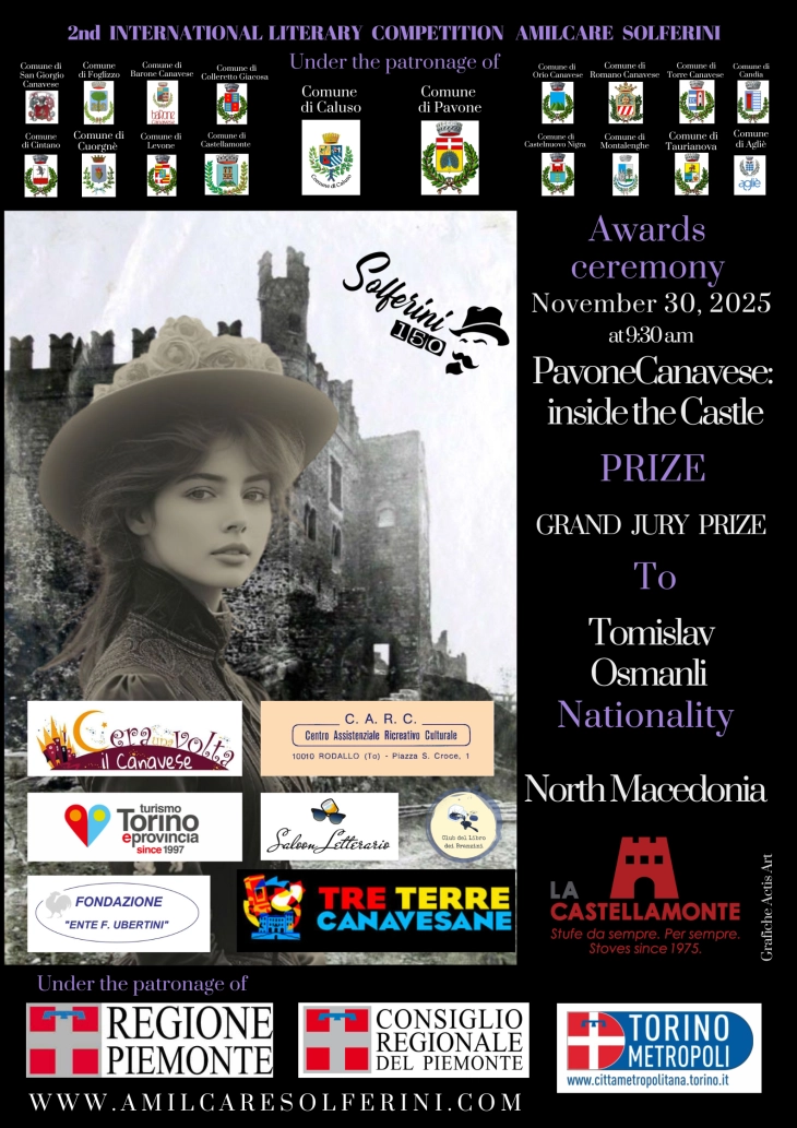 На конкурсот „Amilcare Solferini“ во Пиемонт, главната меѓународна поетска награда за Томислав Османли 