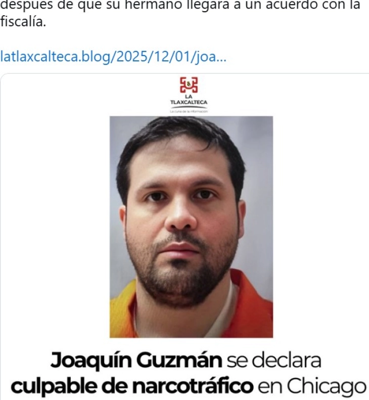 Синот на „Ел Чапо“ го смени исказот - се изјасни за виновен за трговија со дрога