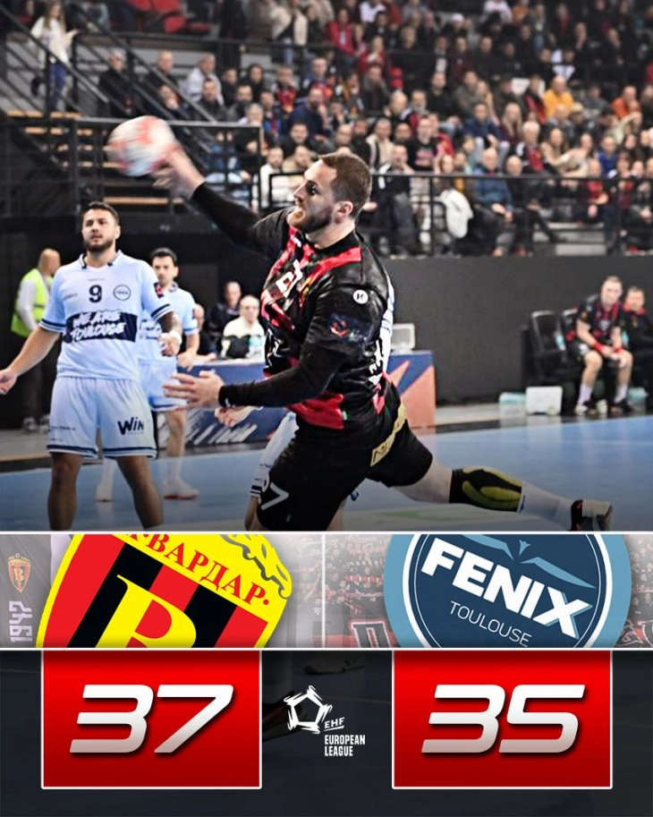 ЕХФ Европска лига: Вардар 1961 со победа над Тулуз го завери првото место во групата