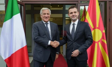 Mucunski: Së bashku me ministrin italian të Punëve të Jashtme, Tajani, do të organizojmë një diskutim shumë të rëndësishëm për Korridorin 8