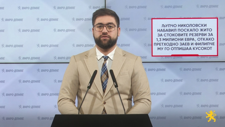 Манасиевски: Љупчо Николовски набавил поскапо жито за стоковите резерви за 1,3 милиони евра, откако претходно Заев и Филипче му го отпишаа кусокот