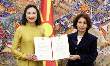 Сиљановска-Давкова ги прими акредитивите на новоименуваната амбасадорка на Виетнам, Нујен Ти Мин Нујет