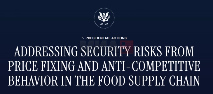 Trampi ka nënshkruar urdhër ekzekutiv për krijimin e grupeve të punës për të garantuar sigurinë e zinxhirit të furnizimit me ushqim në SHBA