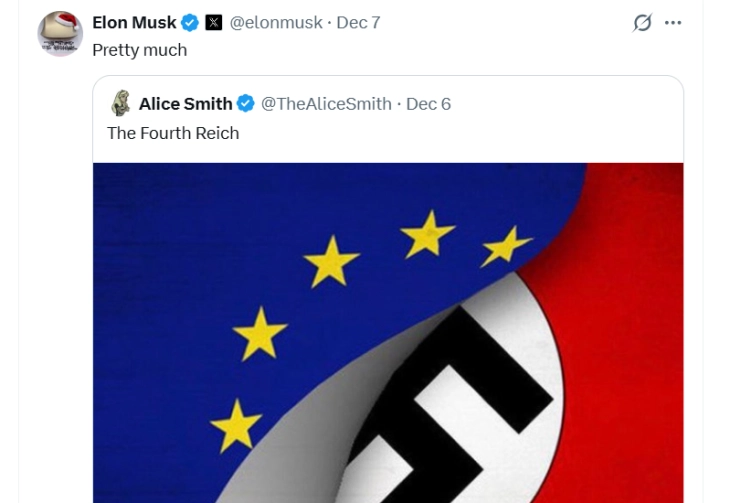 Маск ја спореди ЕУ со нацисти, X казни профил на Еврокомисијата