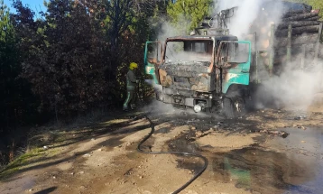 Запален камион во село Косевица, интервенираа каменичките пожарникари
