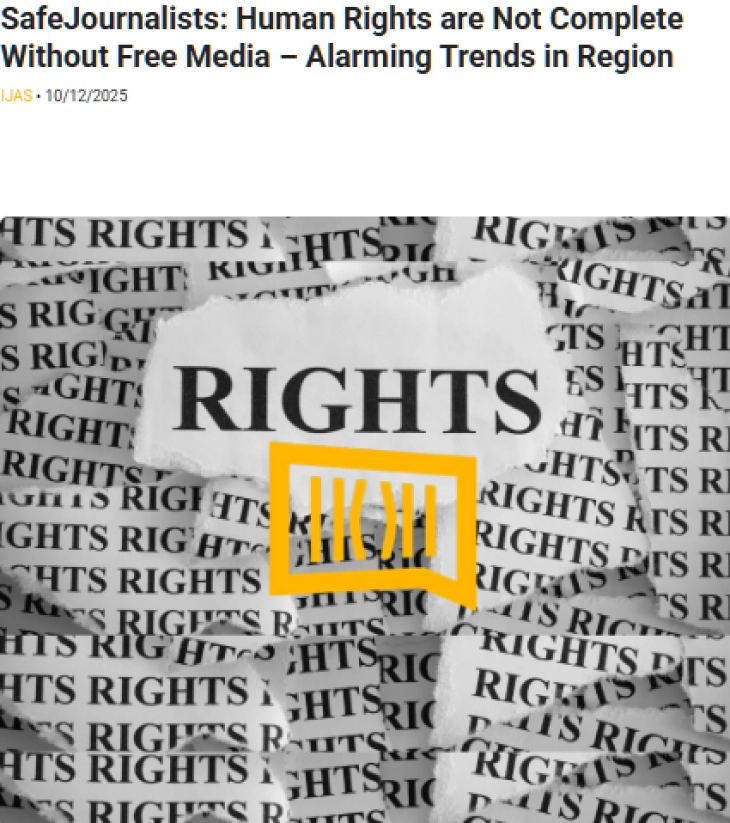 Извештај на Safejournalists: Човековите права не се комплетни без слободни медиуми, алармантни трендови во регионот