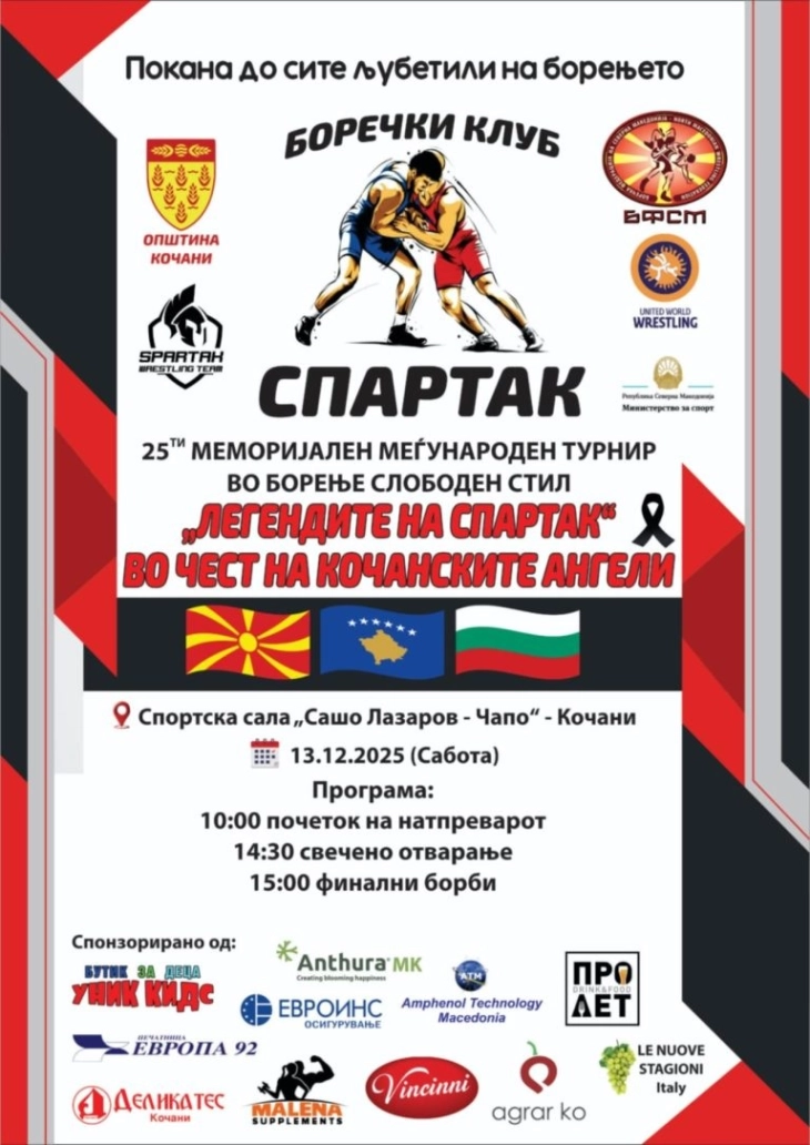 Меморијалот „Легендите  на Спартак“ годинава посветен на кочанските ангели