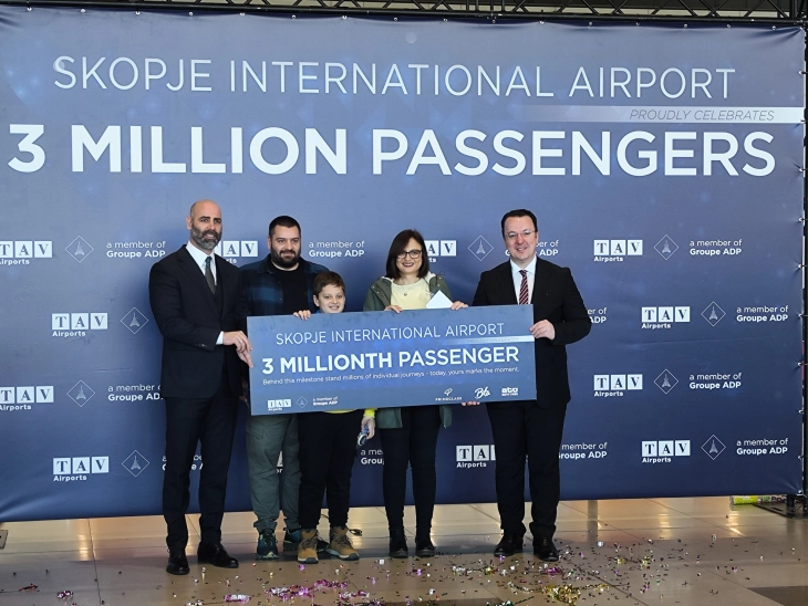 Скопскиот аеродром со три милиони патници, до крајот на годината се очекуваат 3,2 милиони