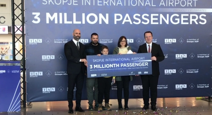 Aeroporti i Shkupit me tre milionë udhëtarë, deri në fund të vitit priten 3,2 milionë