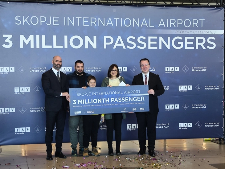 Скопскиот аеродром со три милиони патници, до крајот на годината се очекуваат 3,2 милиони (ДПЛ)