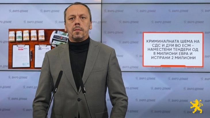 Петрушевски: Криминалната шема на СДС и ДУИ во ЕСМ - наместени тендери од 8 милиони евра и испрани 2 милиони