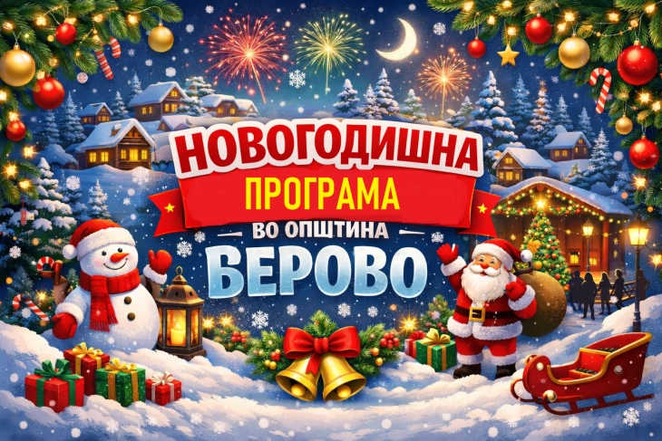 Берово со богата празнична програма ја дочекува Новата 2026 година